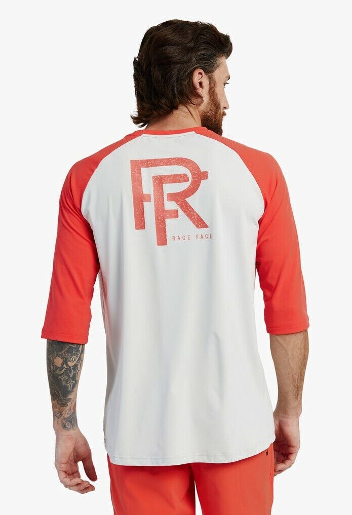 Race Face Commit 3/4 Sleeve Cycling Jersey / Top Coral Large